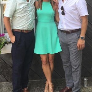 Mint summer dress with cross back